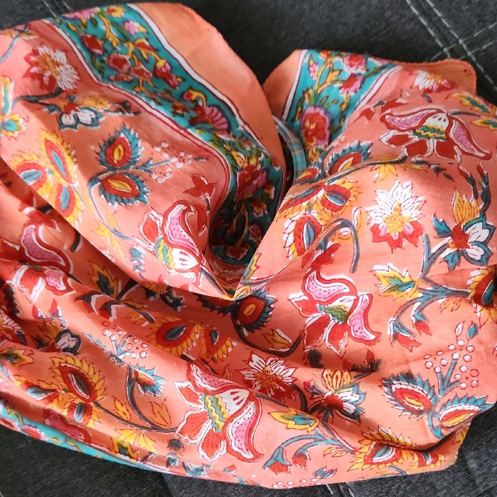 Floral Orange Scarf